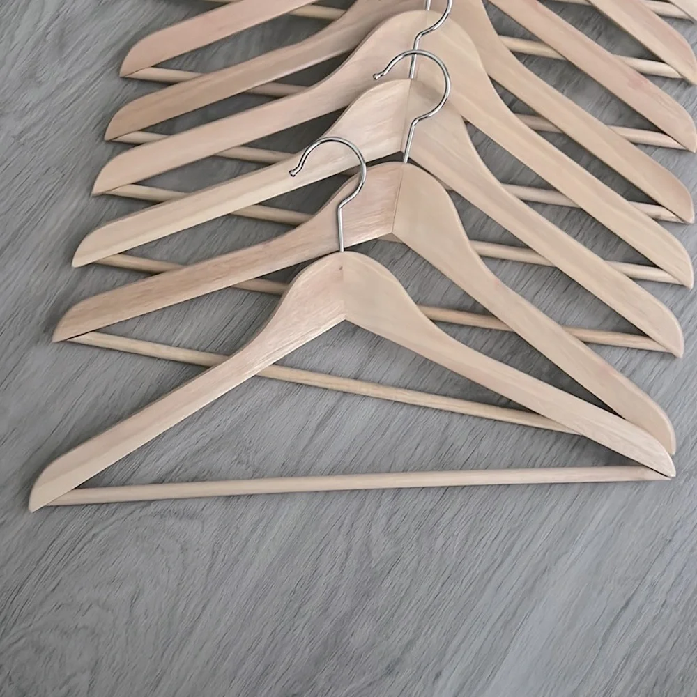 Set of 10 Luxury Light Wood Hangers